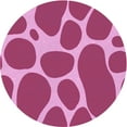 thumbnail image 1 of Ahgly Tapis Rond Lavable en Machine Intérieur Transitionnel Rouge Framboise, 7 Pieds Rond, 1 of 7