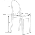 thumbnail image 3 of LeisureMod Marion Mid-Century Modern Acrylic Dining Chair, Stackable Plastic Accent Chair for Dining Room and Kitchen, Set of 2 (Clear), 3 of 9