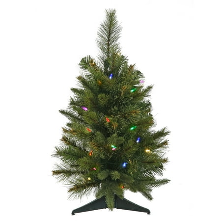 Vickerman 24 inch Cashmere Pine Artificial Christmas Tree with 30 Multi