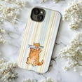 thumbnail image 5 of Cute Orange Cat with Fish Glasses Phone Case, Playful Pastel Striped Artistic iPhone Cover, Fun and Unique Cat Lover Protective Case for iPhone 17 16 15 14 13 12 11 Pro Plus Mini, 5 of 6