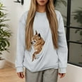 thumbnail image 2 of Cat Pouch Hoodie for Women Oversized Kangaroo Pocket Dog Pouch Pet Carrier Pullover Animal Holder Long Sleeve Tops, 2 of 6
