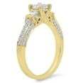thumbnail image 2 of Dazzlingrock Collection 1.00 Carat (ctw) 14K Princess & Round Diamond Ladies Engagement Ring 1 CT, Yellow Gold, Size 6, 2 of 4