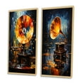 thumbnail image 3 of Designart "modern Phonograph Fusion II" Phonographes Art Mural Encadré Ensemble de 2 - Cadre de Mode Multicolore Ensemble de Galerie pour Décoration de Bureau, 3 of 6
