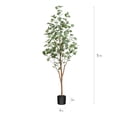 thumbnail image 3 of 5 ft Artificial Eucalyptus Plants in Pot with Realistic Leaves and Natural Wood Trunk, Faux Tree, 3 of 8