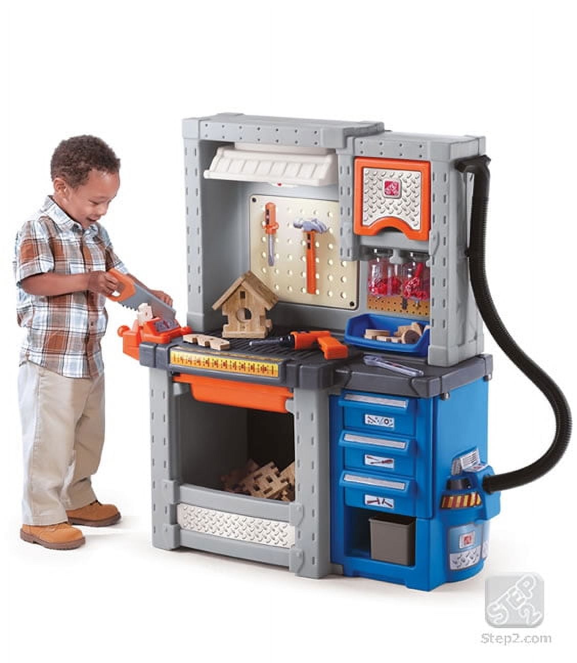 Step2 Deluxe Workshop Plastic Kid Tool Bench 50 piece Playset