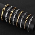 thumbnail image 5 of Pulsera de cadena trenzada de acero inoxidable para hombre y mujer, brazalete Retro de Color dorado, accesorios de joyería de moda, estilo Hip Hop, 5 of 5