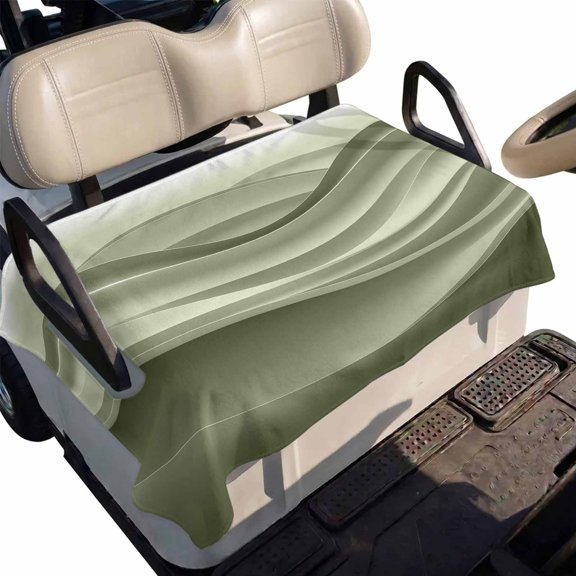 Golf Cart Seat Cover Sage Green Ocean Waves Club Car Golf Cart Seat Covers Soft Absorbent Golfcart Towel Blanket OmbreAbstract Art Stripes Golf Seat Covers for Cart Fits 2 & 4 Passenger 51"x31"