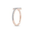 thumbnail image 3 of Round Cut Natural White Diamond Cross Band Ring For Women's In 10K Solid Rose Gold (Color: I-J, Clarity: I2-I3, 0.02 Cttw) -9, 3 of 6