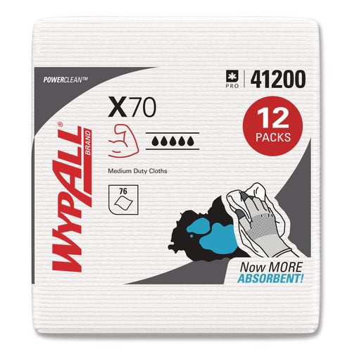 X70 Cloths, 1/4 Fold, 12.5 x 12, White, 76/Pack, 12 Packs/Carton | Bundle of 2