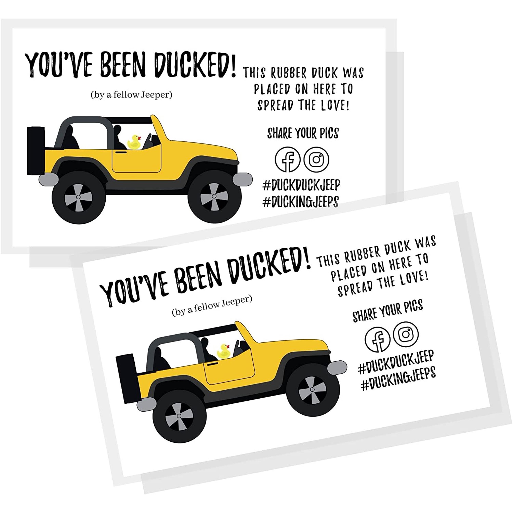 You've Been Ducked Tag | 50 Pack | Duck Duck Ducking Tag | Size 2 x 3.5"  Business Card Size | Attach To Rubber Ducks | | Walmart Canada