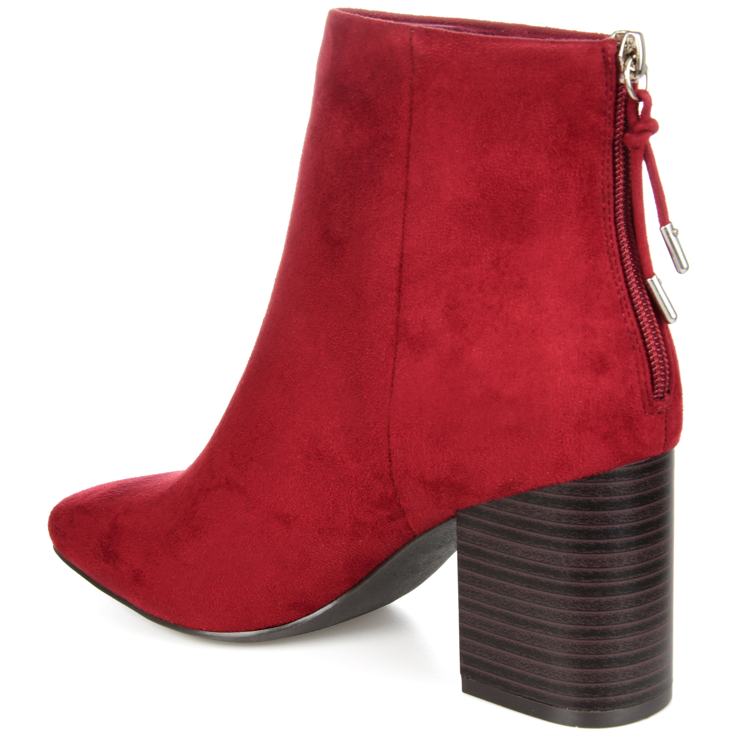 Journee Womens Audrina Back Heel Zip Stacked Heel Booties