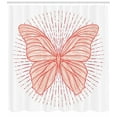 thumbnail image 3 of Ambesonne Ethnic Shower Curtain, Butterfly Doodle Sunburst, 69"Wx75"L, Vermilion Orange Ruby, 3 of 3