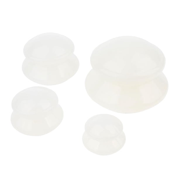 4 piezas de silicona ventosas al vacío, juegos de , tarro de fuego, diario para hombres y mujeres Blanco Colcomx Cupping Massage Cups