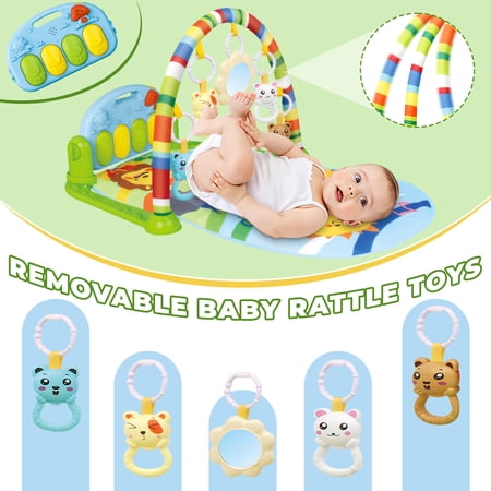 BABYEAP 3-IN-1 BABY PLAY GYM WITH KICK PIANO, TUMMY TIME MAT & MUSICAL TOYS