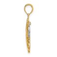 thumbnail image 2 of Diamond2Deal 14k Two-tone Gold Half Moon with Star Moveable Pendant for Women, 2 of 4