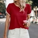 thumbnail image 2 of Top de cuello redondo de manga corta casual de color sólido de verano para mujer OAVQHLG3B Store  lin121212, 2 of 5