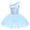 Blue, variant on IBTOM CASTLE Kid Girls Sequins Ruffle One Shoulder Ballet Dance Dress Tulle Tutu Skirt