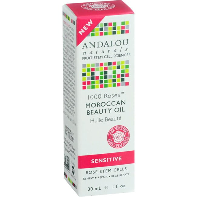 1000 Roses, Moroccan Beauty Oil, Sensitive, 1 fl oz (30 ml), Andalou Naturals