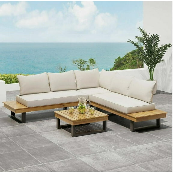 4-PIECE SOFA SET, BEIGE