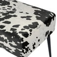 thumbnail image 6 of Duhome Ottoman Upholstered Bedroom Benches Cow Print End of Bed Bench with Black Metal Base for Entryway Indoor Accent Bench, Black, 6 of 8