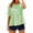 Green, variant on 2026 Cotton Blend Elbow Sleeve Crewneck Tee Loose Fit Texture Casual Ruched Elegant Tops for Women Trendy Outdoor Shirts
