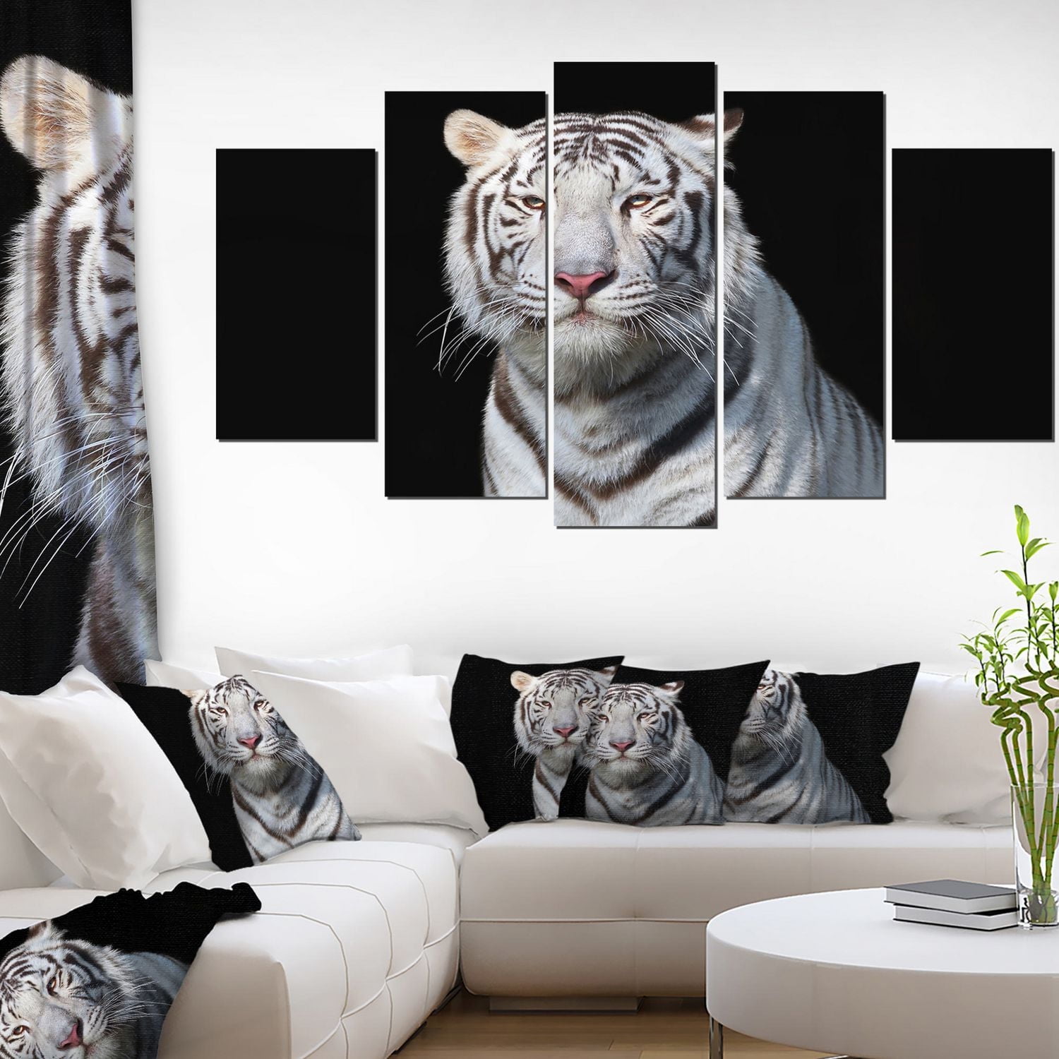 Design Art Stunning White Bengal Tiger Canvas Print