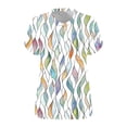 thumbnail image 5 of Womens Tops under $5 Plus-Size Short Sleeved V-Neck Printing Base Shirt White XXXXXL, 5 of 5