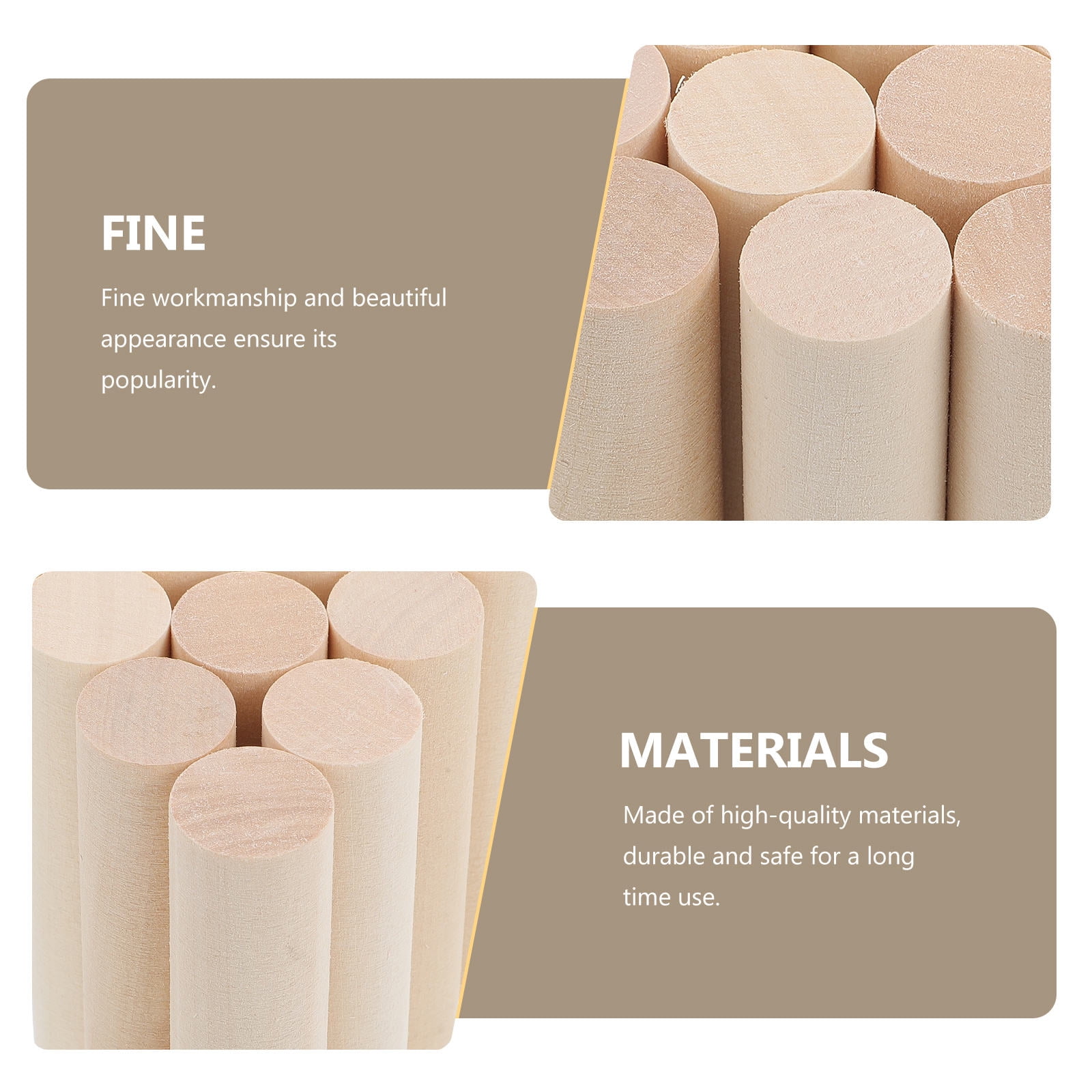 Toddmomy DIY Craft Rods Unfinished Wood Crafts 10Pcs 3.93X0.98X0.98in Handcraft Rods
