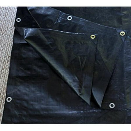 - 6 Ft. X 8 Ft. Heavy Duty 6 Oz. Black Poly Tarp 11-12 Mil Thick