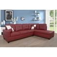 thumbnail image 2 of StarHomeLiving 2 Pieces left facing Faux Leather Sectional Sofa Set, Burgundy Right Facing, 2 of 2