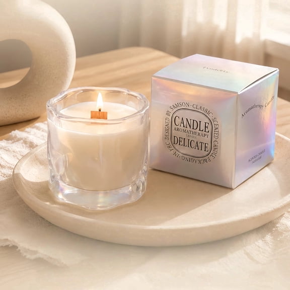 FUNDAY Twisted Cup Soy Wax Scented Candle, Wooden Cotton Wick Home and Gift Scented Candle