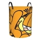 thumbnail image 2 of Cesta para ropa sucia GarField redonda de una sola capa, duradera, de tela Oxford, impermeable, portátil, plegable, para baño, bolsa de almacenamiento de ropa con asa pequeña., 2 of 7