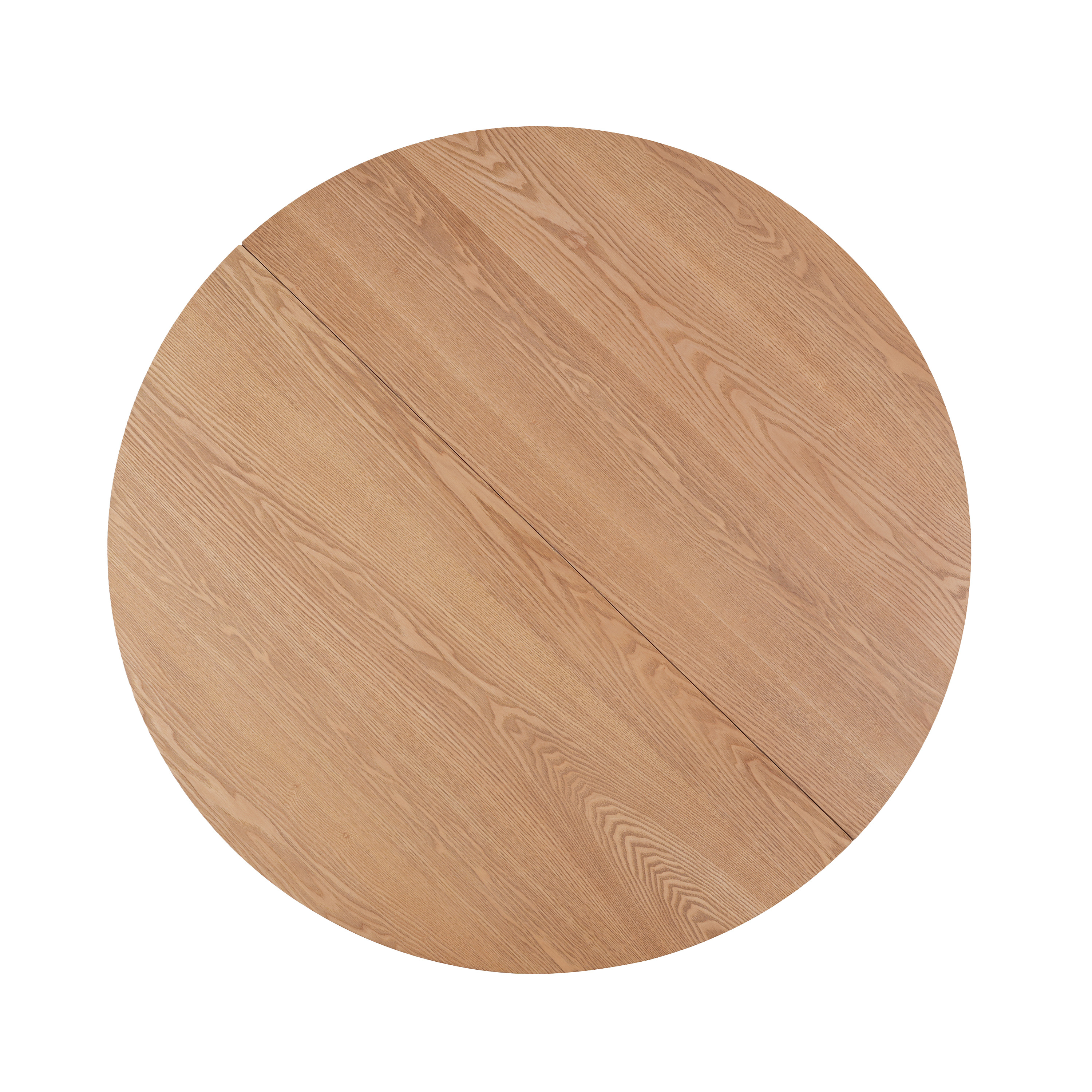 Euroco 48" Round Dining Table for 4, Farmhouse Kitchen Table with Wooden Frame for Kitchen Living Room,Natural+Black