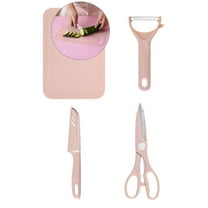 WNFJR Plastic Cutting Boards for Kitchen, Cutting Boards with Fruits Vegetable Peeler Scissors Knife Set, Camping Kitchen Apartment Essentials