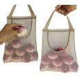 thumbnail image 3 of 5 Pack Hanging Mesh Storage Bags Onion Storage Onion Bags  Potatoes Bags Mesh Garlic Net Bags Reusable Net Storage Produce Bags for Kitchen Reusable Grocery Bags Top Opening Beige, 3 of 4