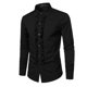 thumbnail image 3 of Camisas s Para Hombre De Vestir Camisa de manga larga de color sólido vestido de boda de fiesta casual de moda para hombre (Black, L), 3 of 7