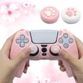 thumbnail image 5 of JM Para controlador PS5, funda de goma protectora de silicona antideslizante con agarre de piel bonita, blanco y gris JM JM, 5 of 5