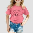 thumbnail image 2 of Toddler Girl Tops 5T Girls Cartoon Print Fashion Round Collar Loose Hugh Leisure T Shirt With Short Sleeves T-Shirts Toddler to Big Kid Hot Pink,3-4 Years, 2 of 4