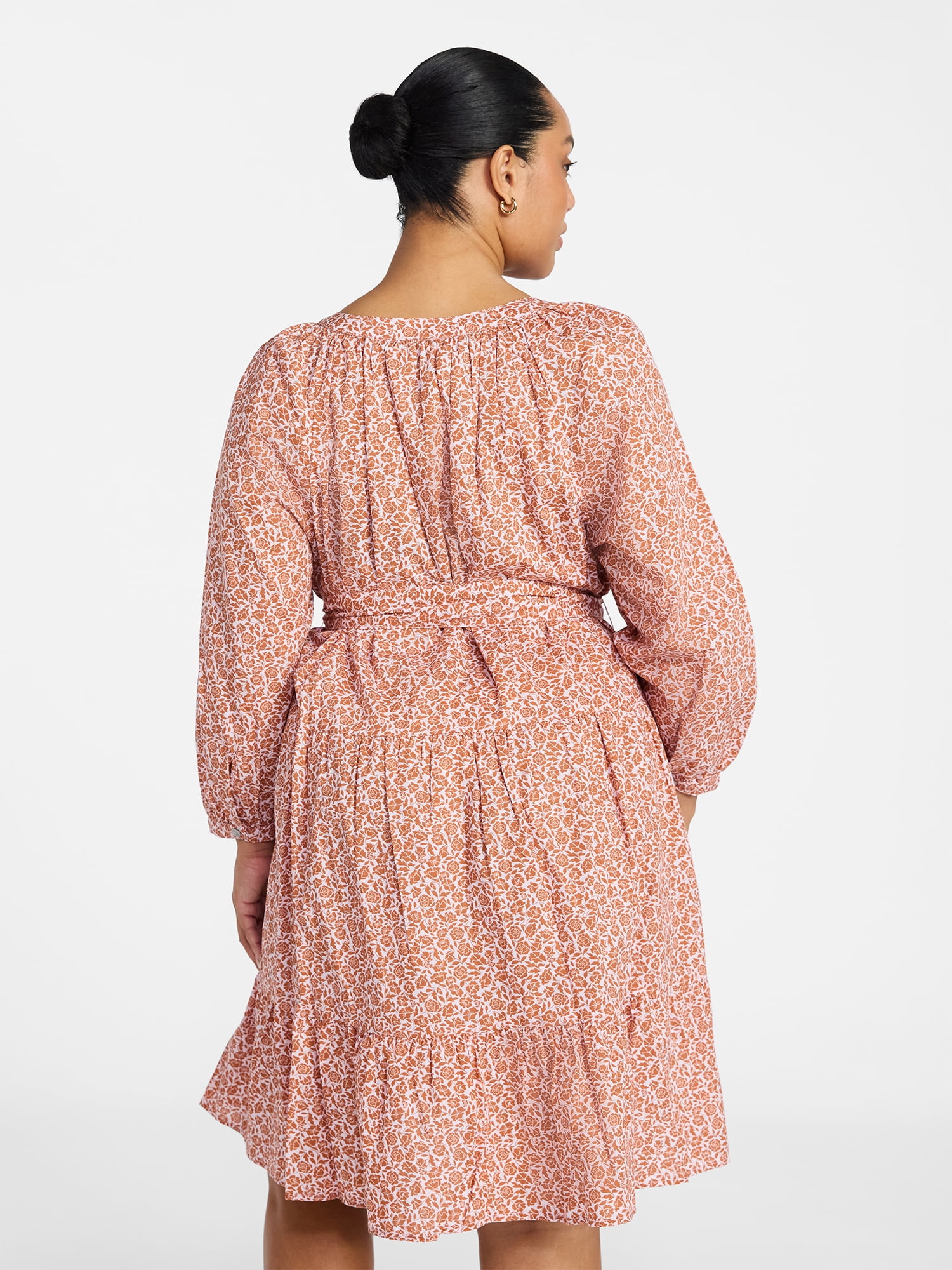 Terra & Sky Women's Plus Size Mini Tiered Shirt Dress, Sizes 0X-5X