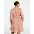 thumbnail image 2 of Terra & Sky Women's Plus Size Mini Tiered Shirt Dress, Sizes 0X-5X, 2 of 5