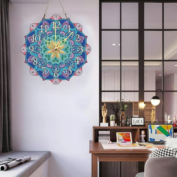 Cuadros Decorativos Pintura de reloj de diamante de cristal DIY por Kits de numeros 5D Mandala decoracion de sala de estar DQrwqpou embutido en tela Bodega Aurrera en linea