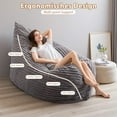 thumbnail image 2 of MAXYOYO Giant Fur Bean Bag Chair for Adult,Round Soft Fluffy BeanBag with Machine Washable Cover,D Grey,Square,Queen, 2 of 8