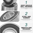 thumbnail image 4 of Wheel Bearing Skateboard 10 Pcs Bones Bearings Industrial R82rs Small Ball Steel Rubber, 4 of 6