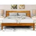 thumbnail image 1 of Acacia Emery Bed Frame with Headboard Solid Wood Platform Bed, Queen Size Bed Frame, Unique Design Contemporary Signature Wood Bed Compatible with All Mattresses, Non-Slip and Noise-Free, Caramel, 1 of 5