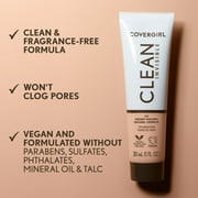 COVERGIRL Clean Invisible Liquid Foundation, 170 Deep Golden, 1.0 fl oz
