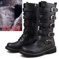 thumbnail image 5 of Botas altas para hombre, botas cómodas a la moda para motocicleta, botas de exterior con decoración de Metal de tendencia, zapatos para caminar resistentes al desgaste para hombre, 5 of 5