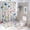 Color-3yushi, variant on Colorful Textured Circle Pattern Bathroom Sets with Shower Curtain And Rugs, Incl with 12 Hooks,Toilet Lid Oval Rug