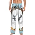 thumbnail image 1 of Kdxio World Travel Pattern Men's Pajama Pants, Elastic Waist with Drawstring and Pockets, Comfortable Loungewear-X-Large, 1 of 6