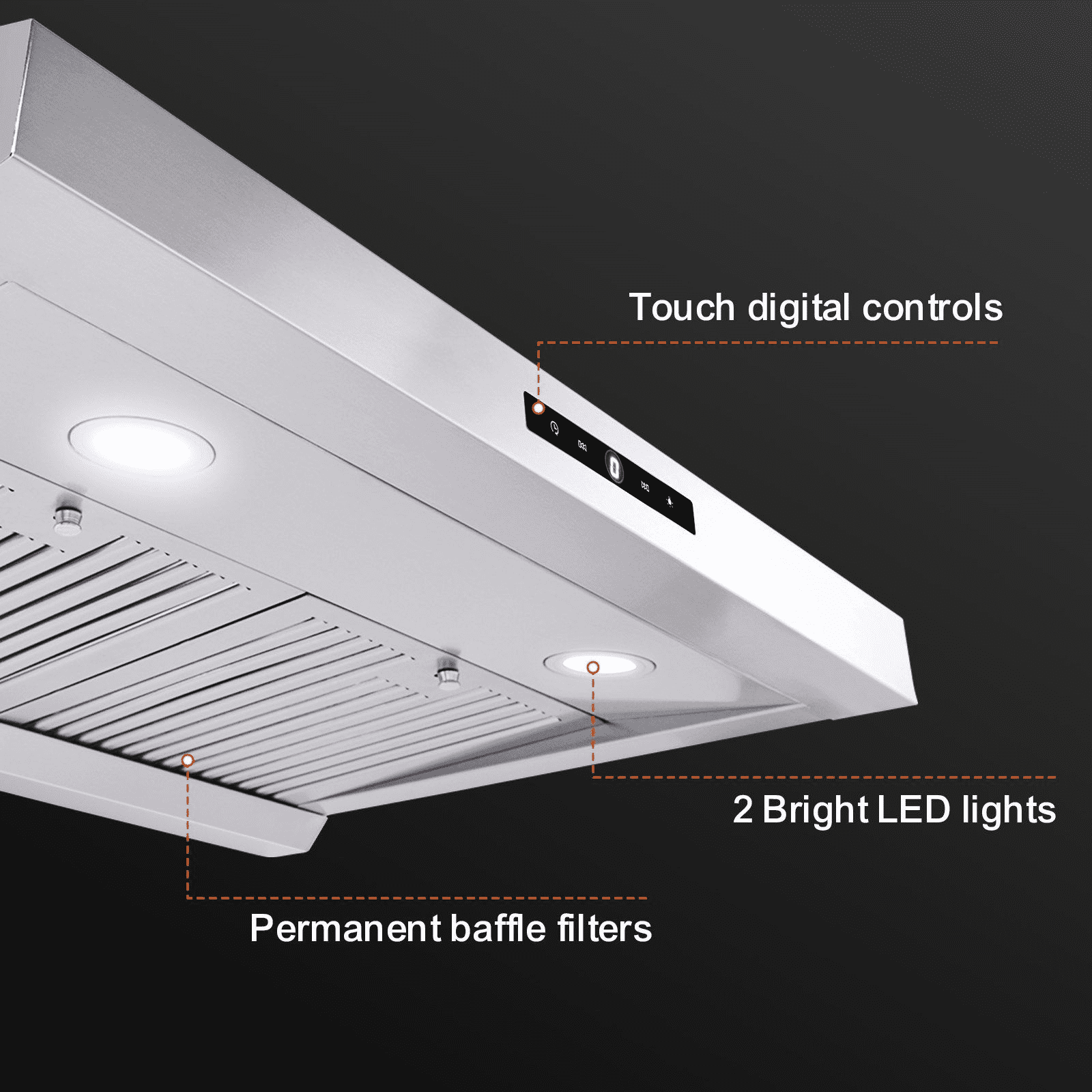Under Cabinet Range Hood 30 Inch, Ductless Kitchen Vent with Filters