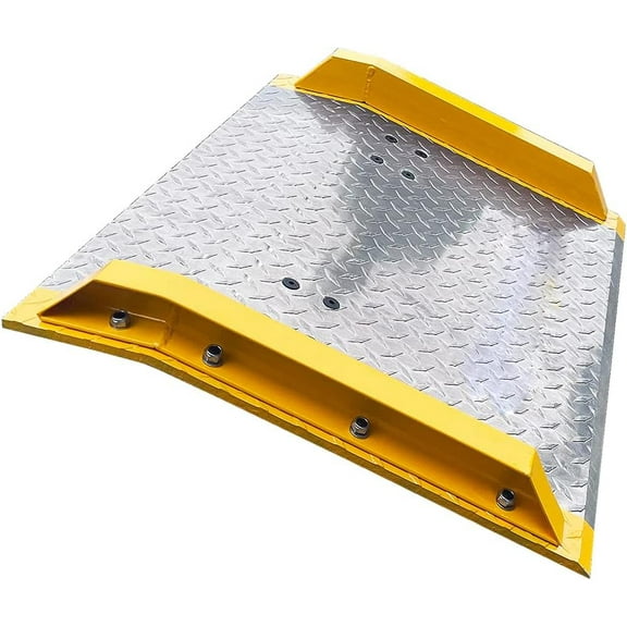 HPDMC 24'' x 30'' Aluminum Dock Board 3,000 lb. Loading Capacity Diamond Plate Dock Plate with Steel Curb